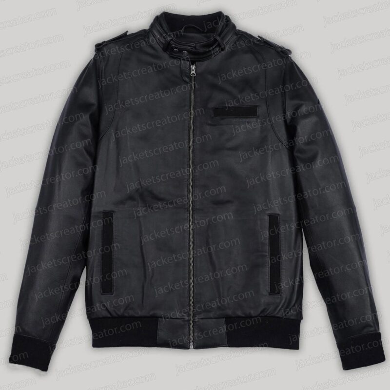 The Bear Ebon Moss-Bachrach Bomber Leather Jacket