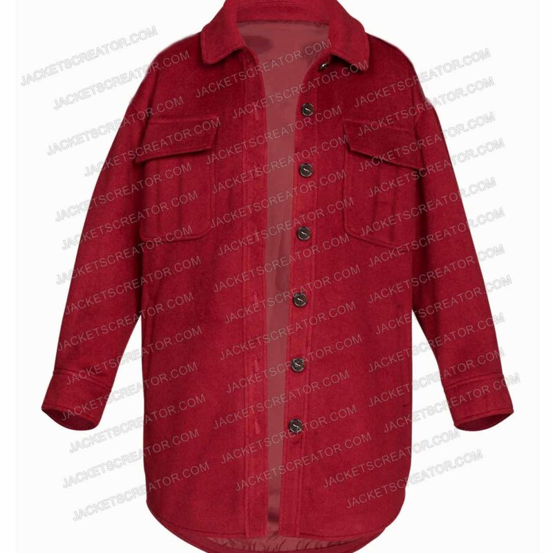 Stranger Things Maya Hawke Red Wool Jacket