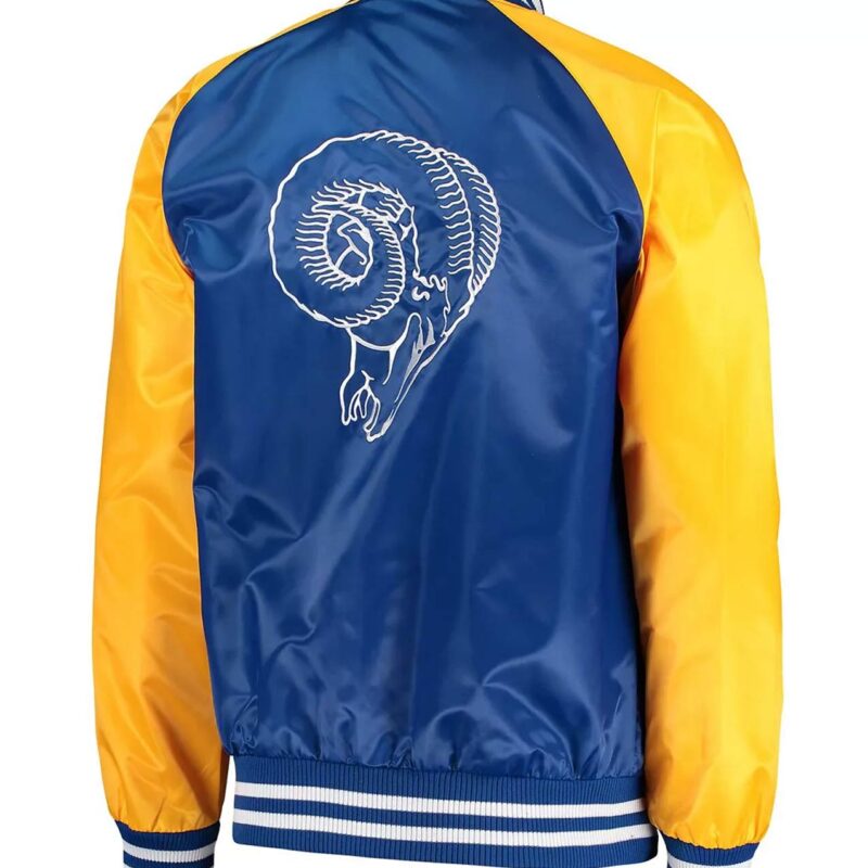 Royal/Gold La Rams Starter Lead-Off Satin Jacket