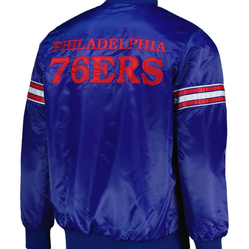 Royal Philadelphia 76ers Pick & Roll Satin Jacket