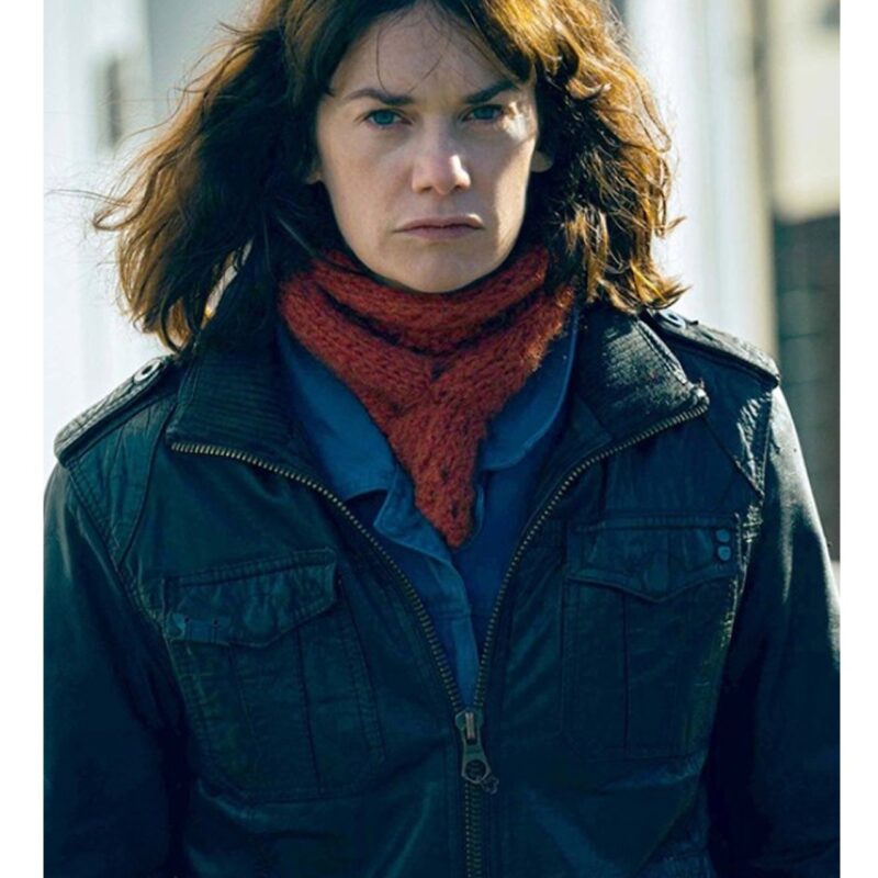 Ruth Wilson The Woman in the Wall Leather Jacket