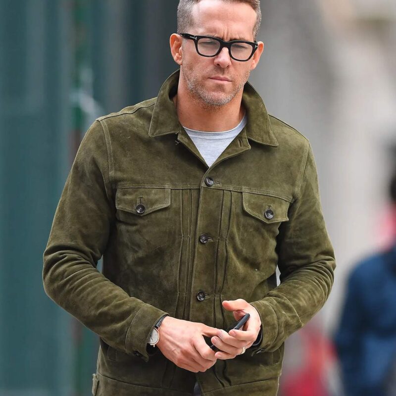 Ryan Reynolds Welcome to Wrexham Suede Green Jacket