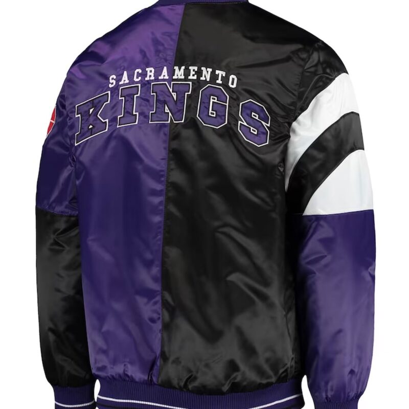 Sacramento Kings 75th Anniversary Leader Black/Purple Satin Jacket
