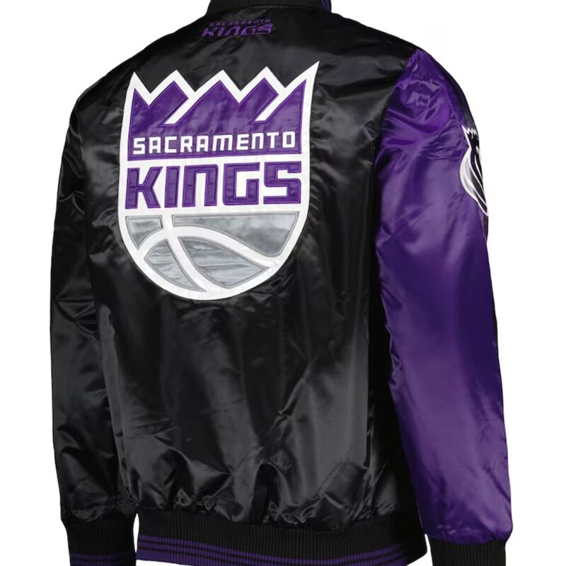 Sacramento Kings Purple/Black Fast Break Satin Jacket