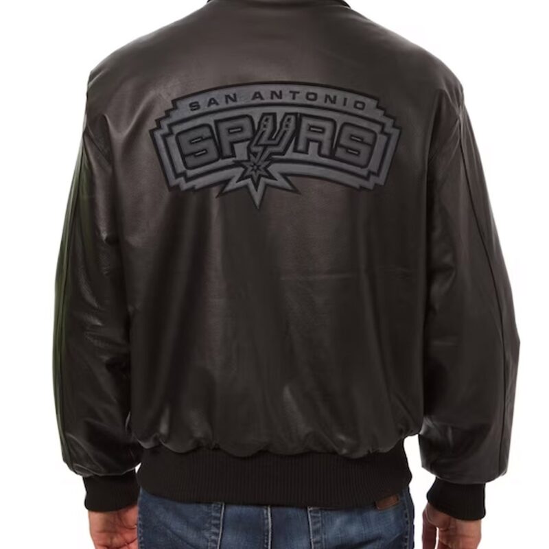 San Antonio Spurs Black Tonal Leather Jacket