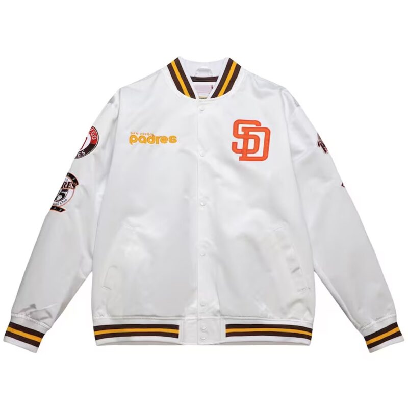 San Diego Padres City Collection White Varsity Satin Jacket