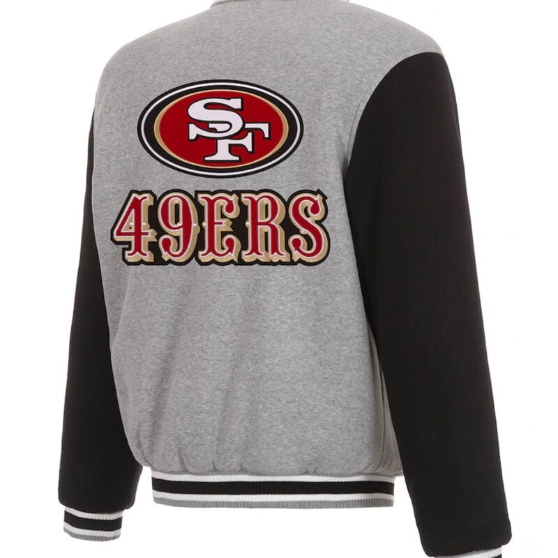 San Francisco 49ers Varsity Gray and Black Wool Jacket