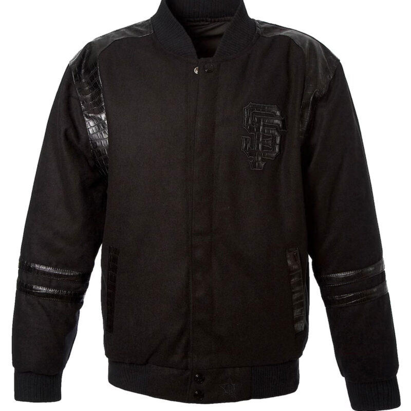 Alligator Logo San Francisco Giants Embroidered Black Wool Jacket