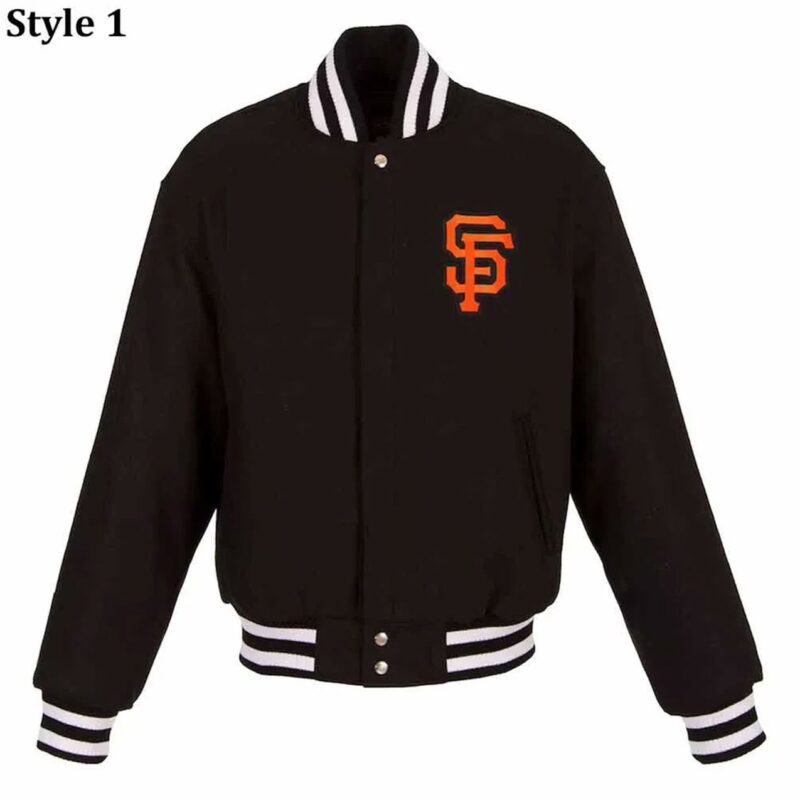 San Francisco Giants Embroidered Varsity Black All-Wool Jacket