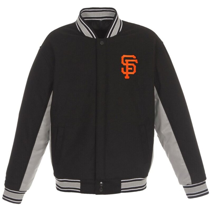 Gray/Black San Francisco Giants Varsity Wool Jacket