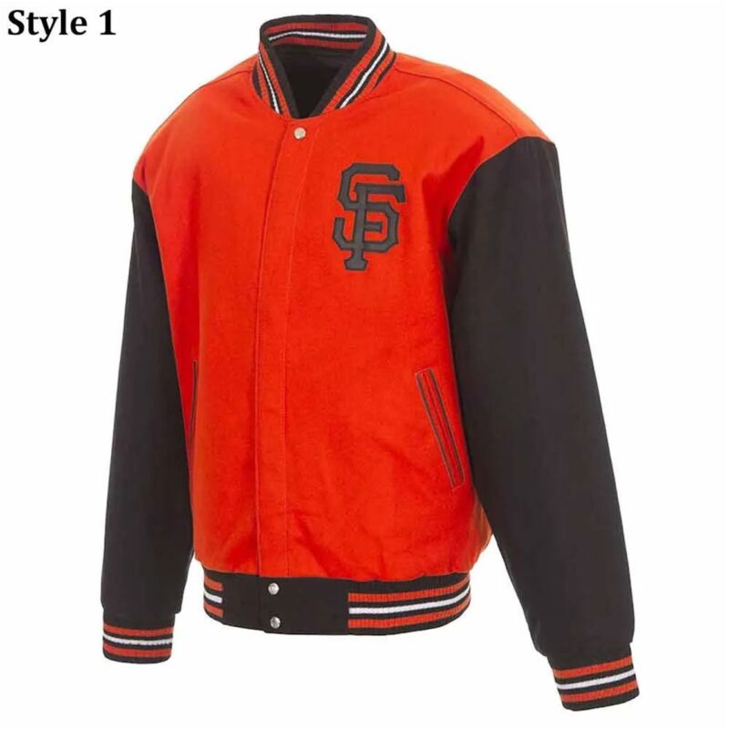 Orange/Black San Francisco Giants Embroidered Varsity Wool Jacket