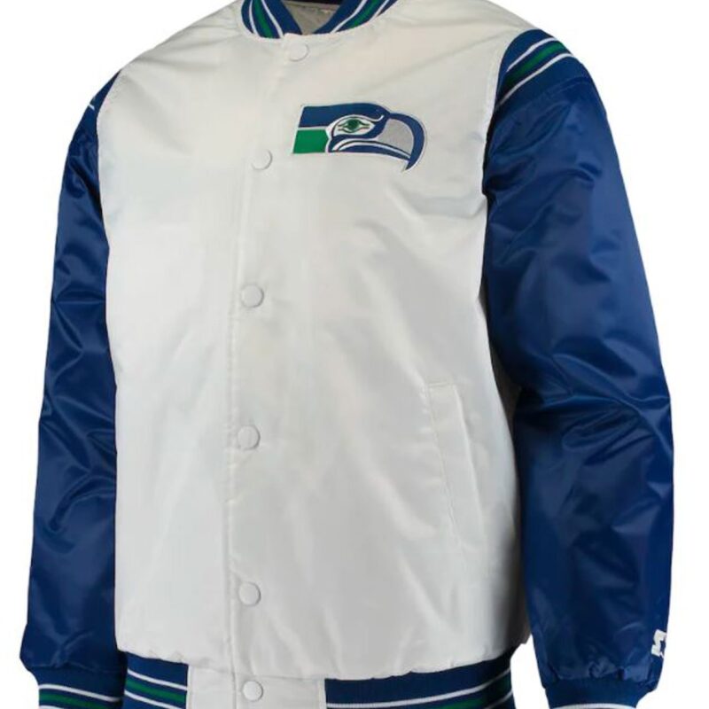 Seattle Seahawks Starter Blue and White Jacket