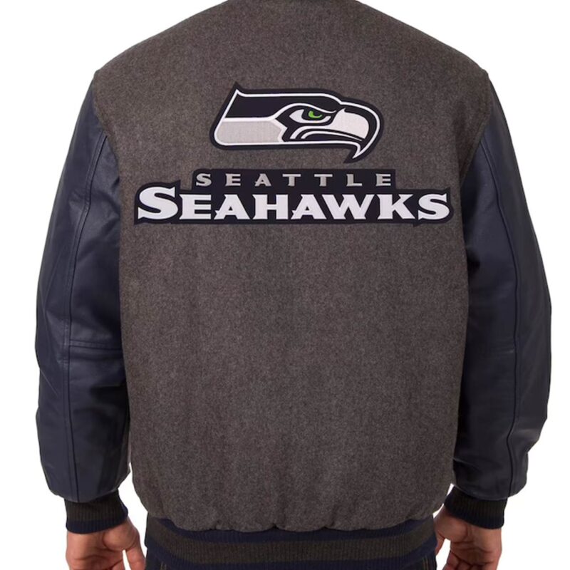 Seattle Seahawks Charcoal and Navy Varsity Jacket