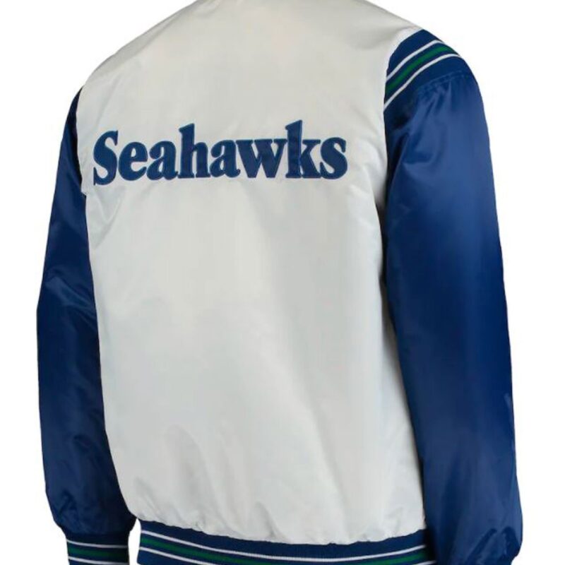 Seattle Seahawks Starter Blue and White Jacket