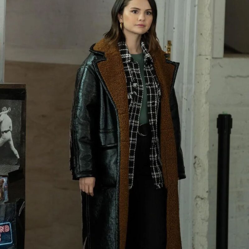 Selena Gomez Only Murders in the Building Shearling Leather Coat