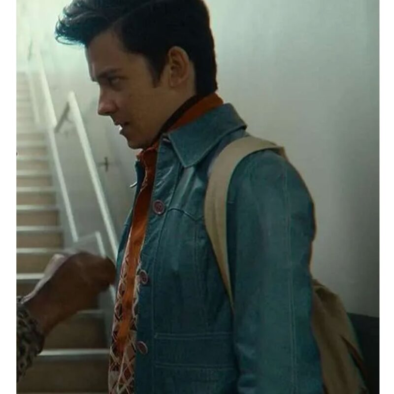 Sex Education Asa Butterfield Blue Leather Jacket