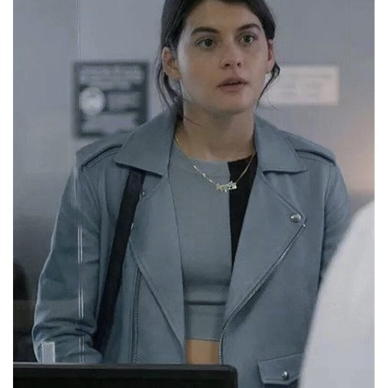 Single Drunk Female Sofia Black-D’Elia Blue Leather Jacket