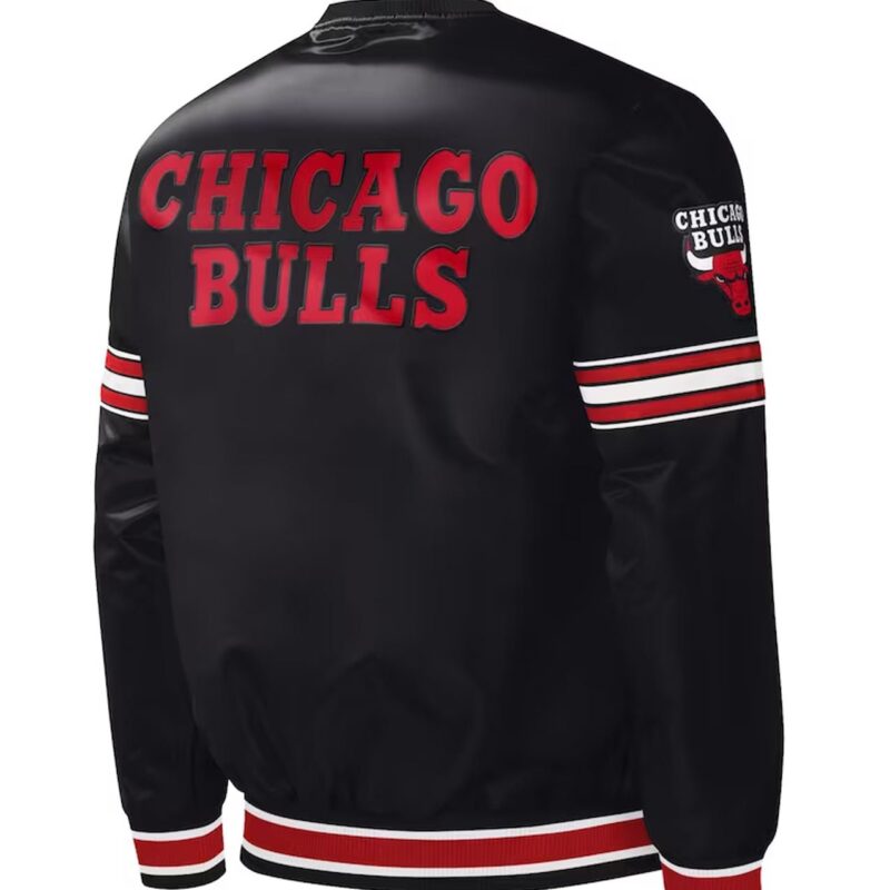 Slider Chicago Bulls Black Varsity Satin Jacket