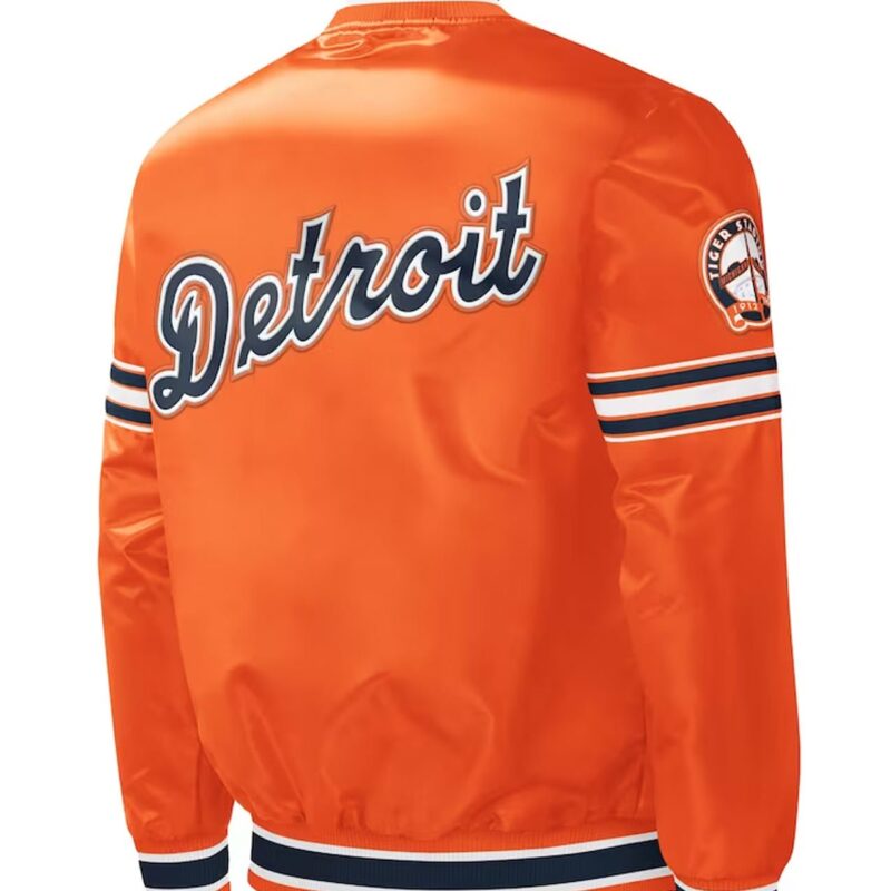 Slider Detroit Tigers Orange Varsity Satin Jacket
