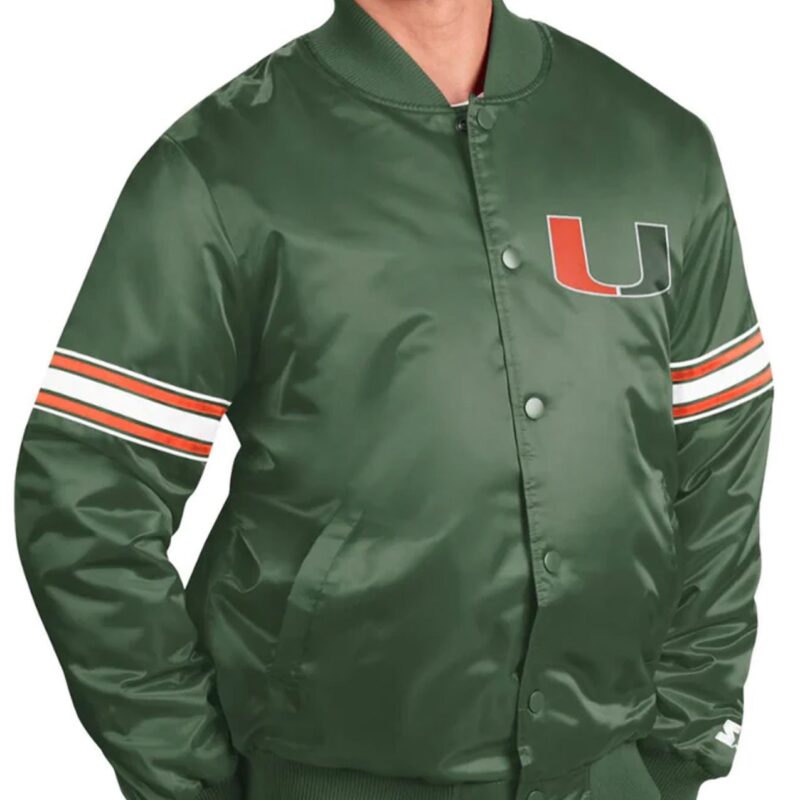 Miami Hurricanes Slider Green Jacket
