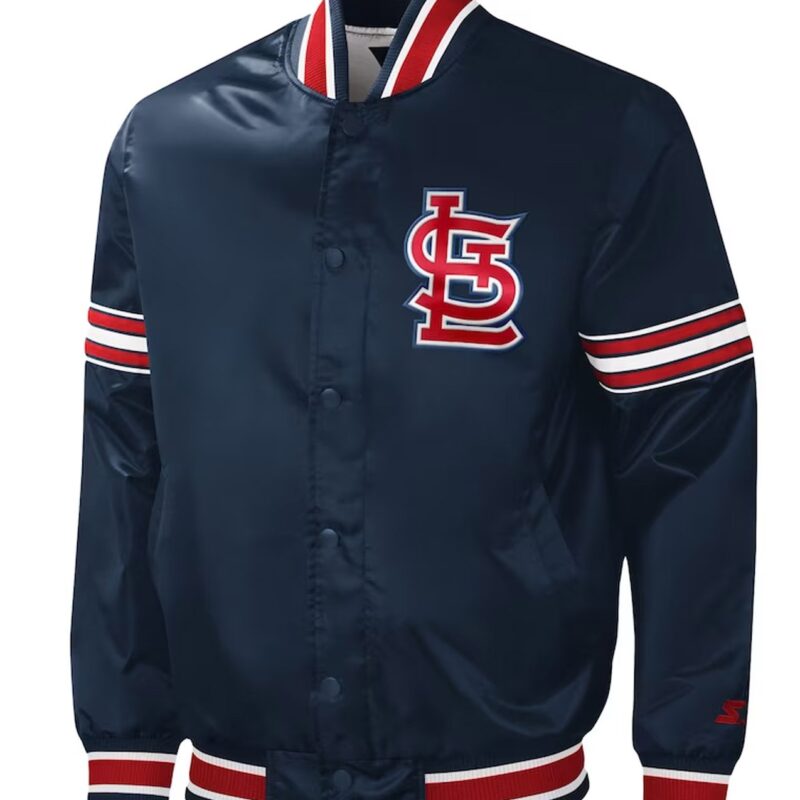 St. Louis Cardinals Slider Navy Satin Jacket