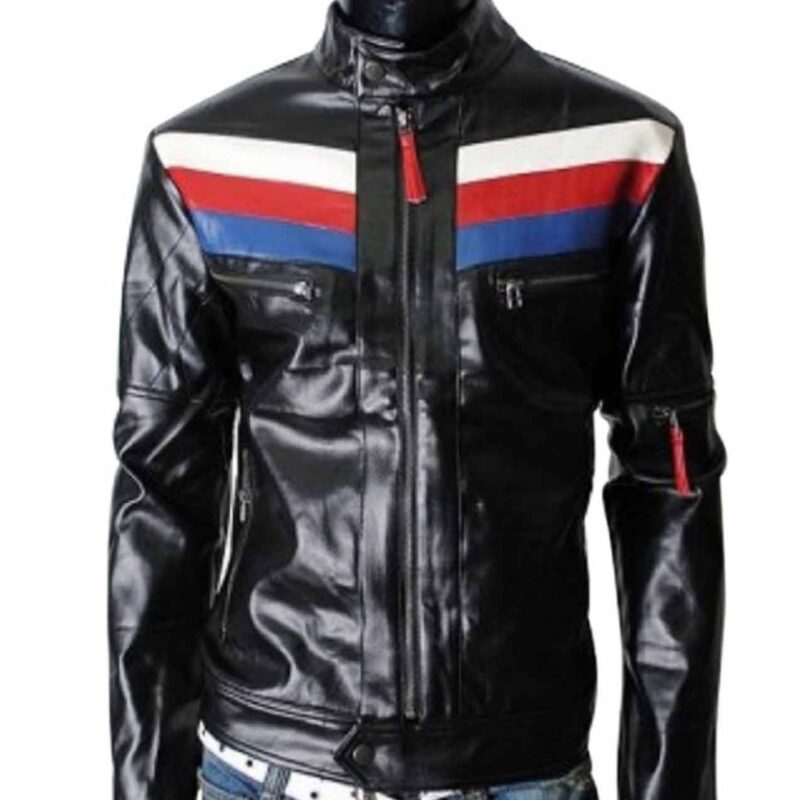 Men’s Motorcycle Rider Slim Fit Black Leather Jacket