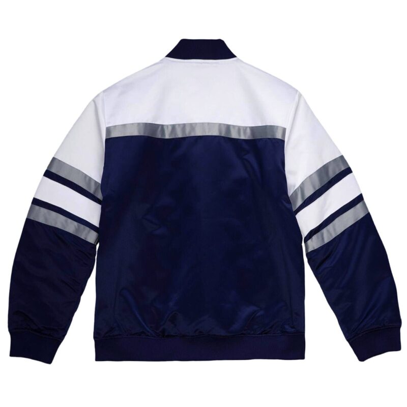 Special Script Dallas Cowboys Navy and White Satin Jacket