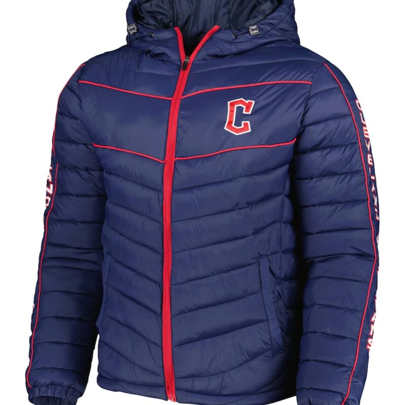 Navy Cleveland Guardians Soft Down Touch Hoodie Jacket