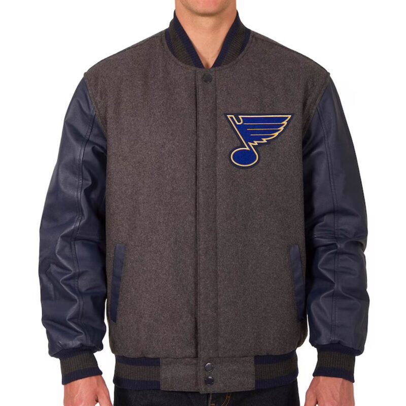 St. Louis Blues Charcoal and Navy Varsity Jacket