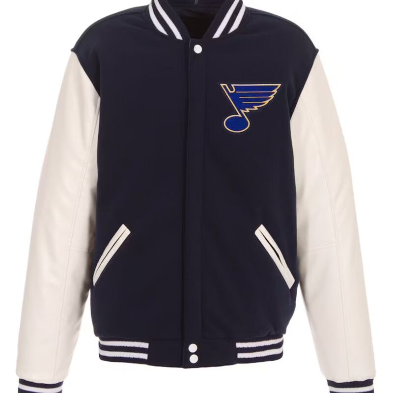 St. Louis Blues Navy and White Varsity Jacket