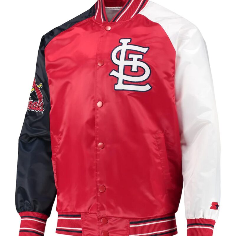 St. Louis Cardinals Reliever Varsity Satin Raglan Full-Snap Jacket