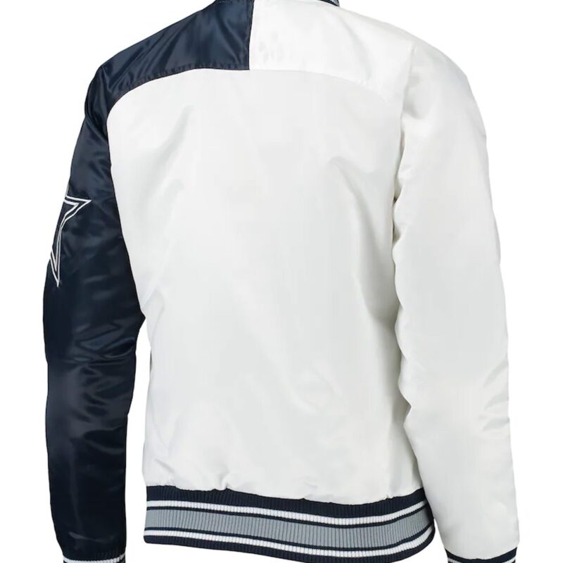 Starter Endzone Dallas Cowboys White and Navy Blue Jacket