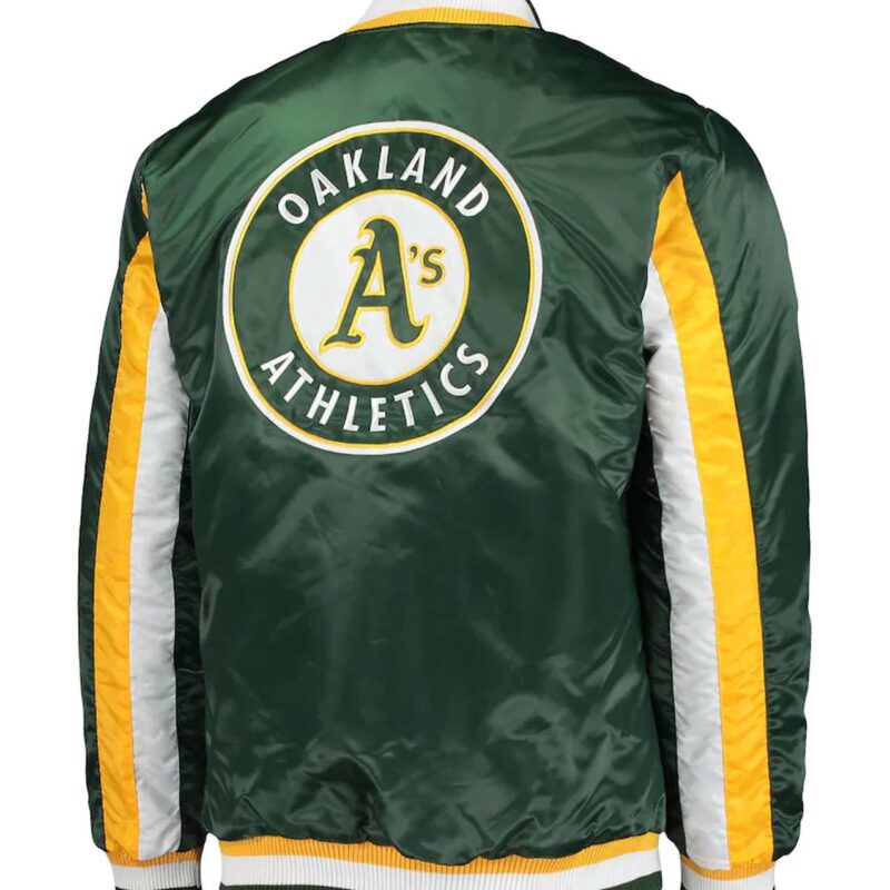 Oakland Athletics The Ace Green Full-Snap Satin Jacket