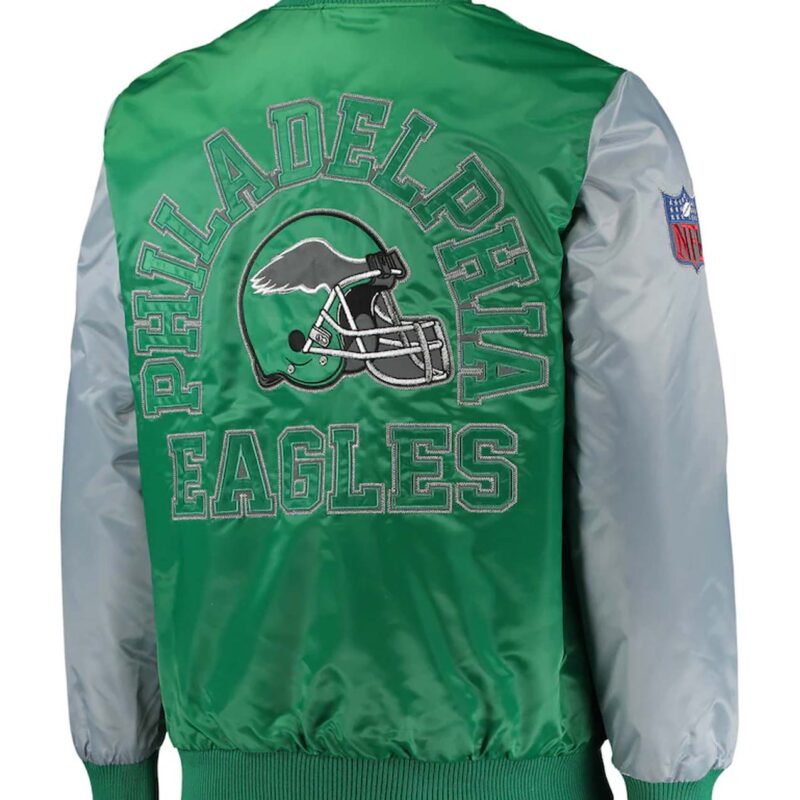 Philadelphia Eagles Kelly Green/Silver Locker Room Throwback Jacket