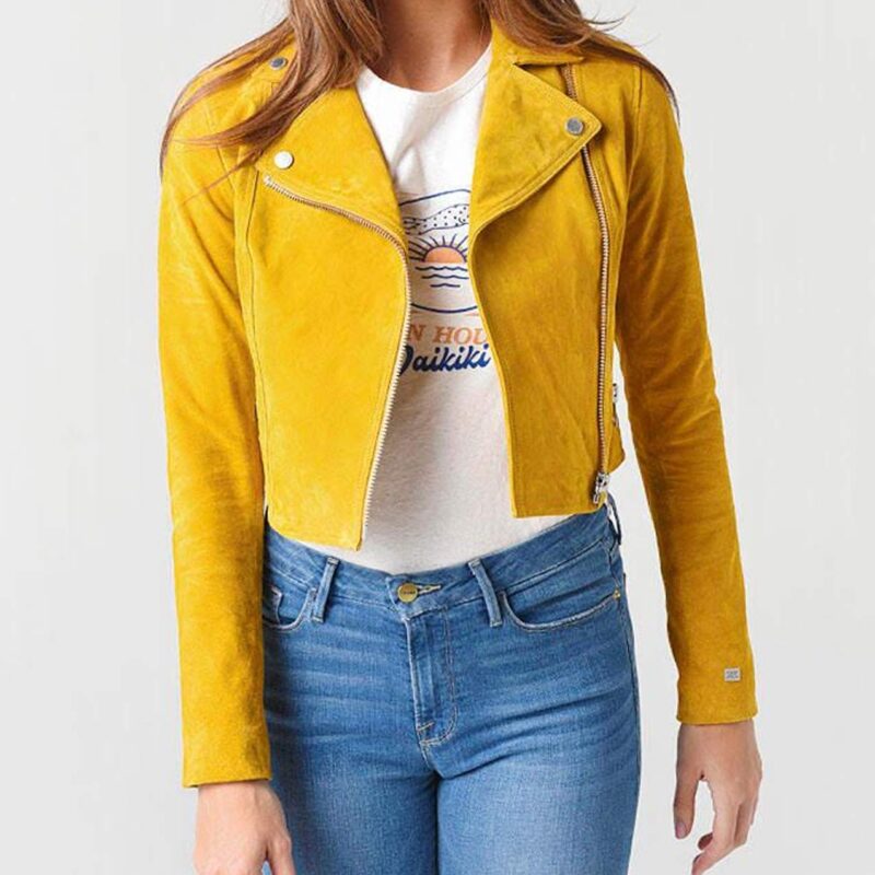 Leah Doz Strays Yellow Suede Jacket