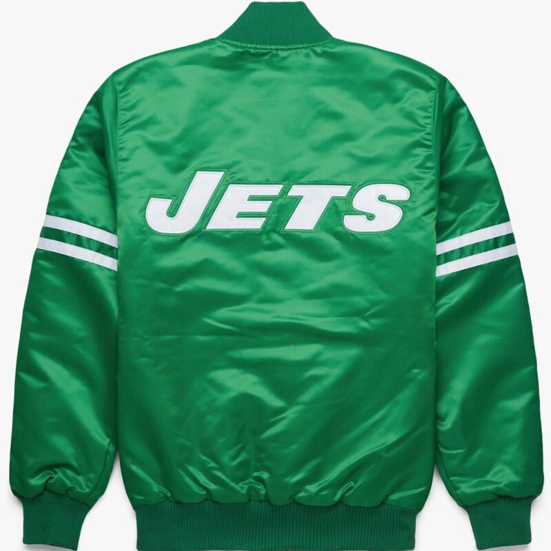 Striped New York Jets Green Satin Jacket