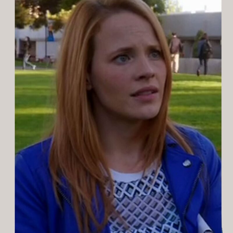 Switched at Birth S04 Katie Leclerc Blue Leather Jacket