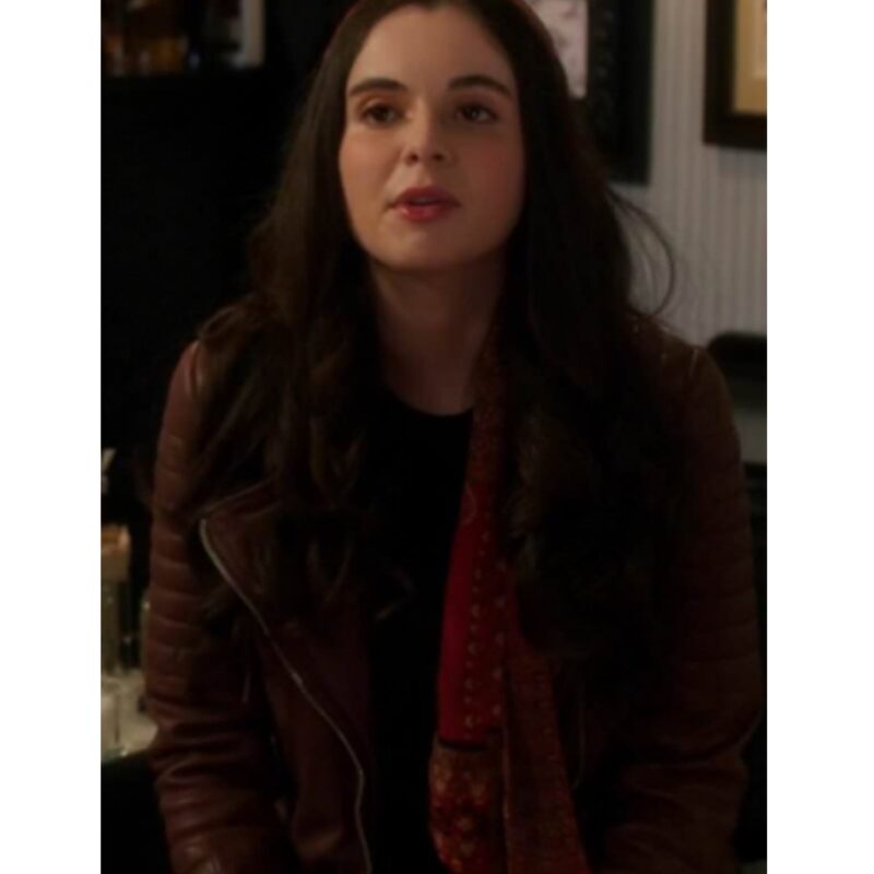 Switched at Birth S05 Vanessa Marano Maroon Leather Jacket