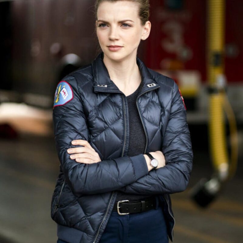 Kara Killmer Chicago Fire Puffer Blue Jacket
