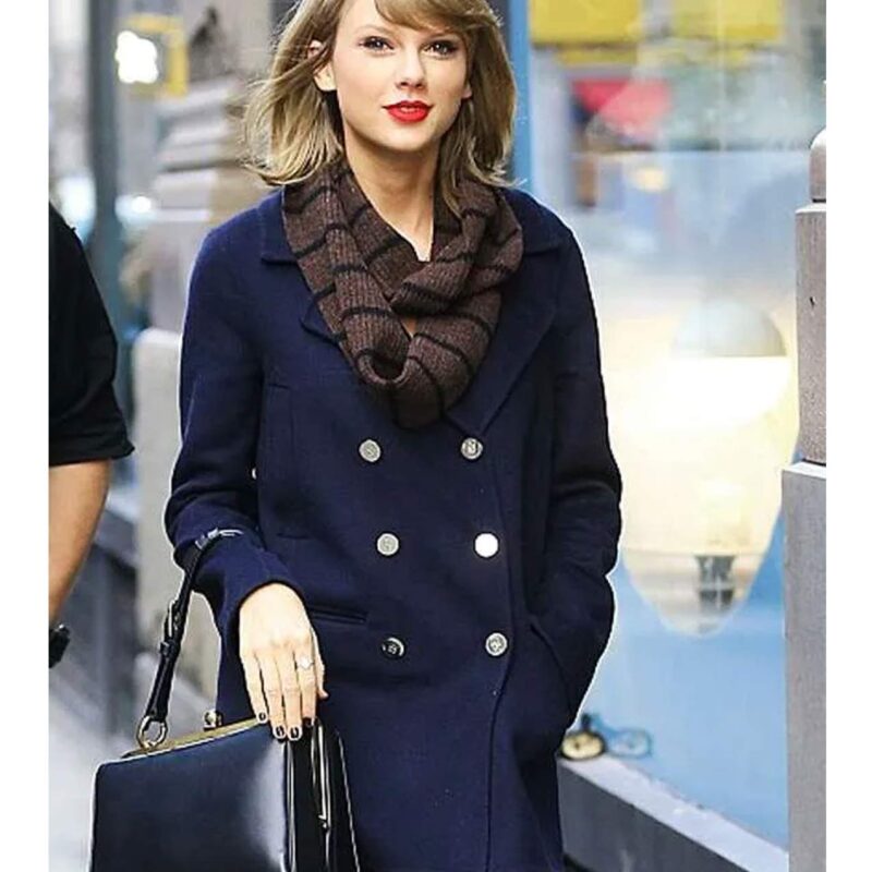 Taylor Swift NYC Street Style Navy Peacoat