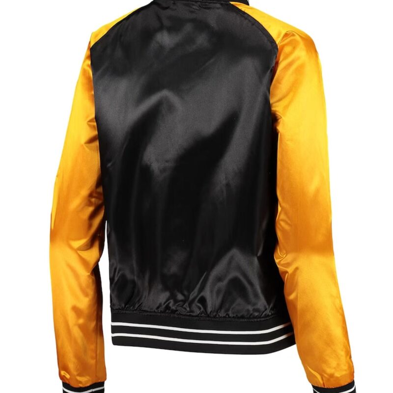 Team 2.0 Pittsburgh Steelers Black and Yellow Satin Jacket