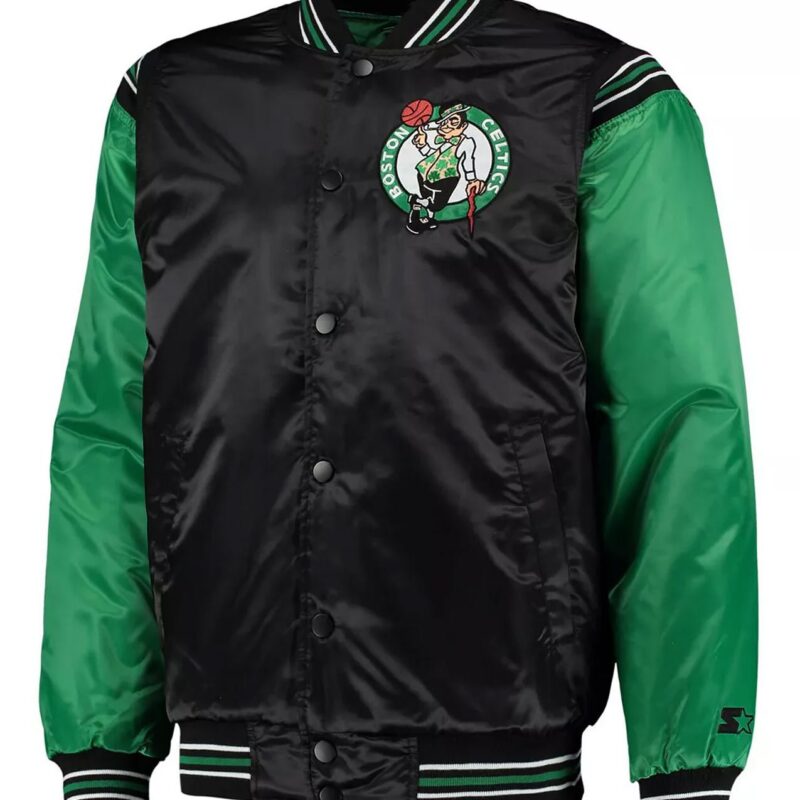 Black/Kelly Green Boston Celtics The Enforcer Satin Jacket
