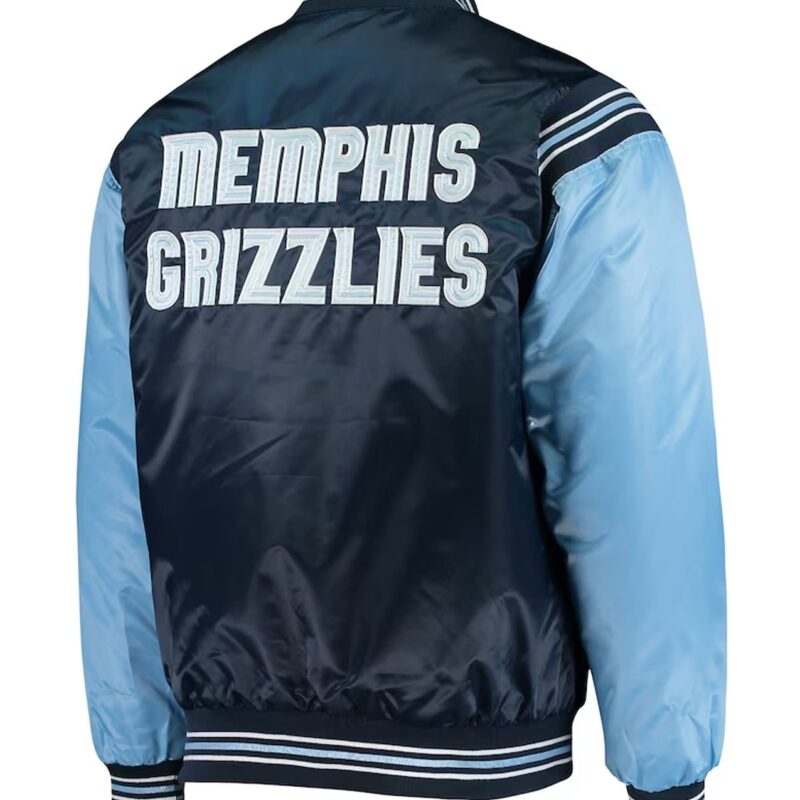 The Enforcer Memphis Grizzlies Navy/Light Blue Varsity Satin Jacket