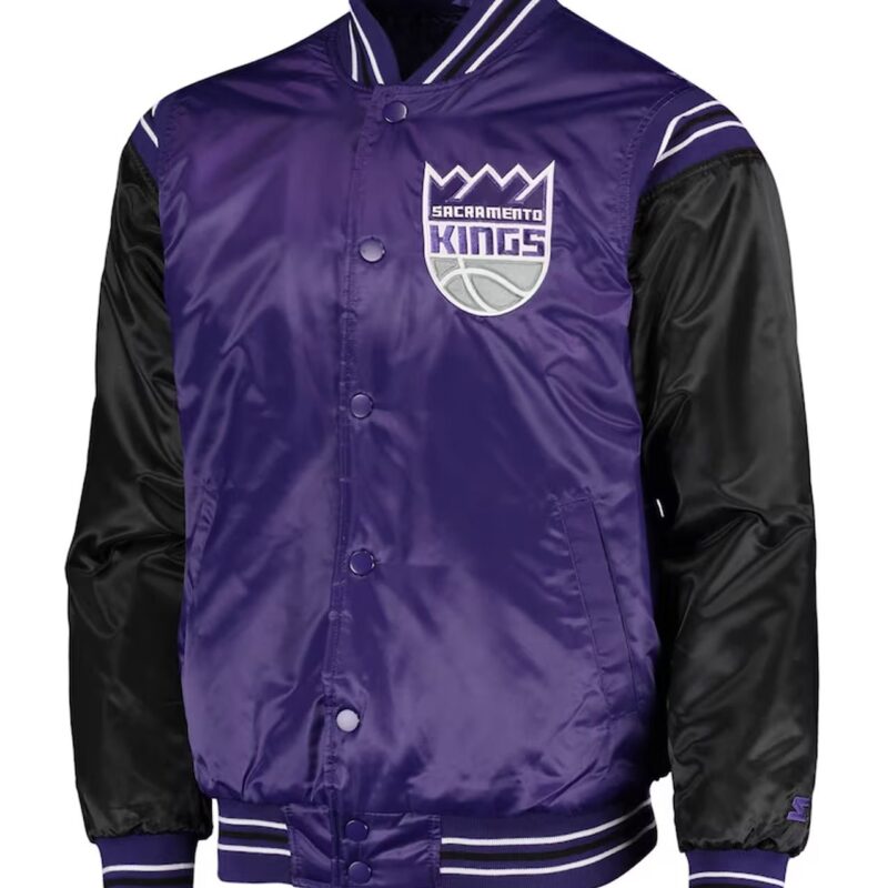 Purple/Black Sacramento Kings The Enforcer Varsity Satin Jacket