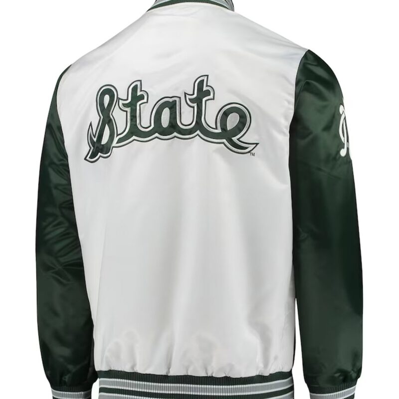 The Legend Michigan State Spartans White and Green Jacket
