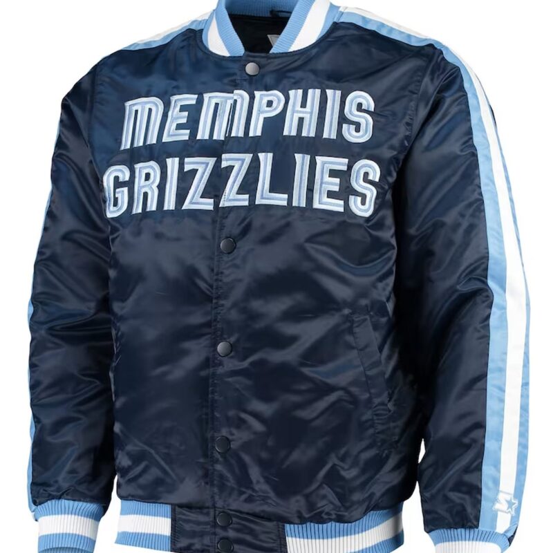 Memphis Grizzlies The Offensive Varsity Navy Satin Jacket