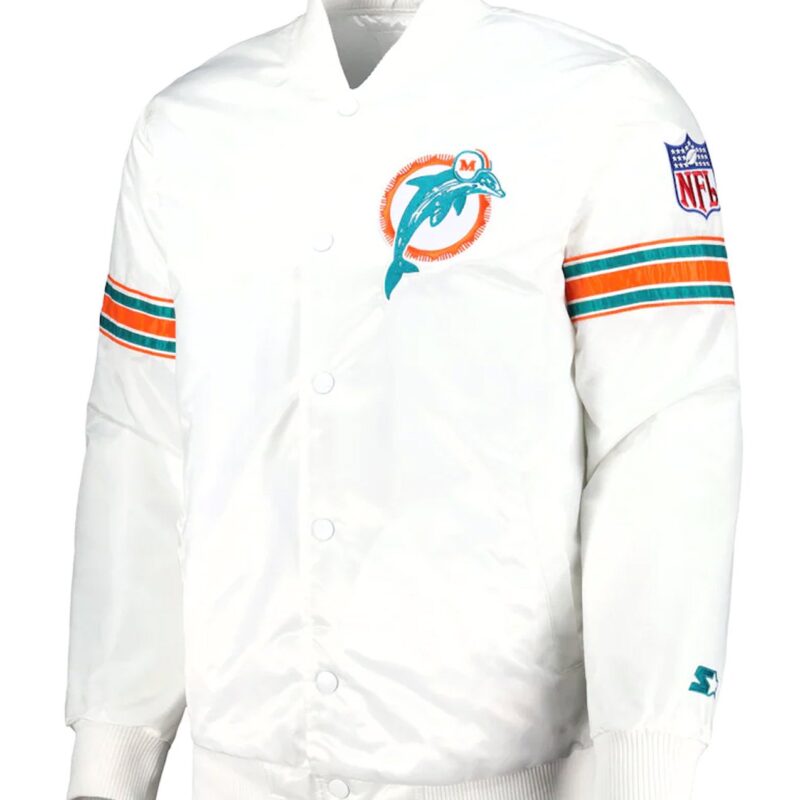 White Miami Dolphins The Power Forward Jacket