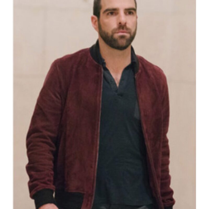 The Slap Zachary Quinto Burgundy Bomber Jacket