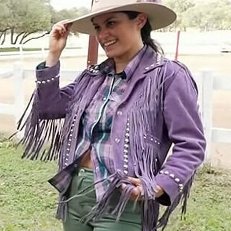 The Today Show Donna Farizan Purple Fringe Jacket