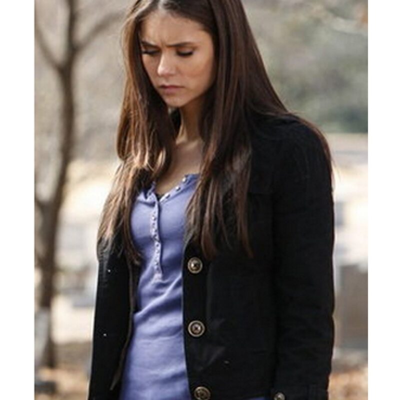 The Vampire Diaries S02 Nina Dobrev Black Wool Jacket